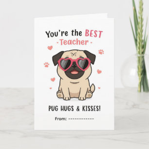 Cartão de Dia dos Namorados para Professores Pug A