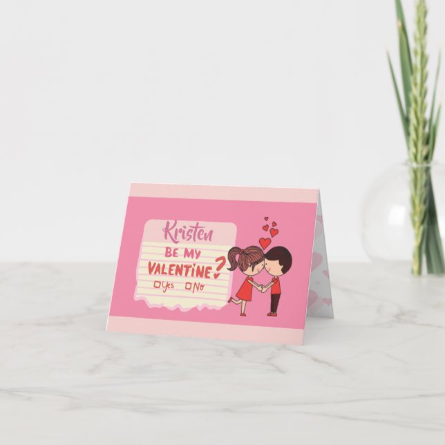 Cartão de Dia dos Namorados Personalizado Be Mine  (Frente)