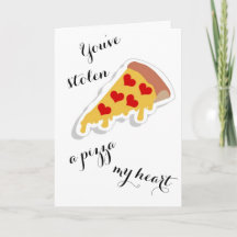 Cartão de Dia dos Namorados Pizza Pun Cute