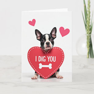 Cartão de Dia dos Namorados 'Puppy Love I Dig You'