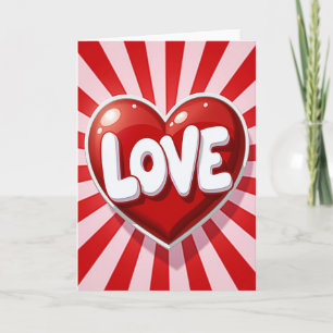 Cartão de Dia dos Namorados Vermelho de Amor