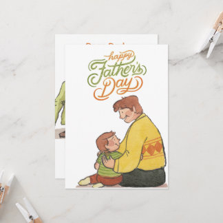 Cartão de Dia dos Pais aquarela para Papai | Cu