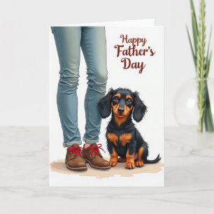 Cartão de Dia dos Pais Doce Cachorro Marrom