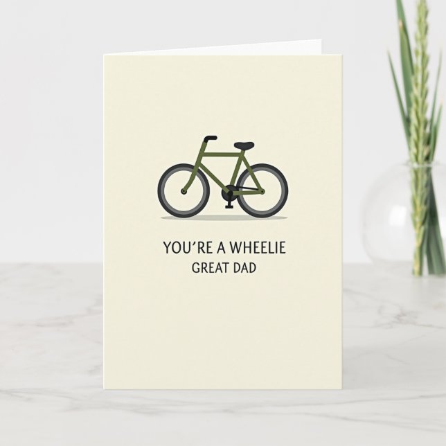 Cartão de Dia dos Pais doce de bicicleta (Frente)