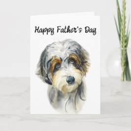 Cartão de Dia dos Pais Editável Aussie Doodle Dog