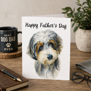 Cartão de Dia dos Pais Editável Aussie Doodle Dog 