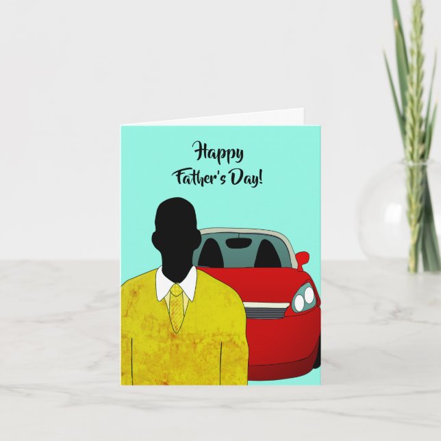 Cartão de Dia dos Pais Feliz Afro-Americano (Frente)
