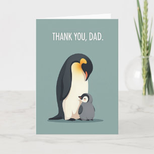 Cartão de Dia dos Pais Floral com Pinguim