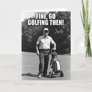 Cartão de Dia dos Pais Mal-Humorado de Golfe