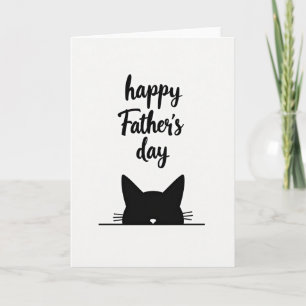 Cartão de Dia dos Pais Monocromático de Felino
