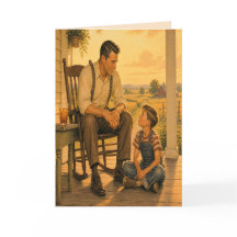 Cartão de Dia dos Pais Pai e Filho Vintage