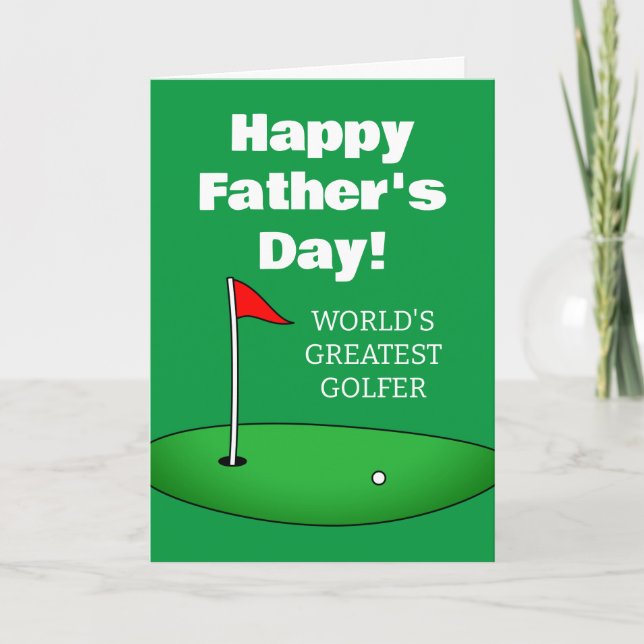 Cartão de Dia dos Pais tema de golfe para o papai (Frente)