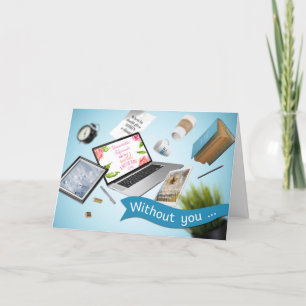 Cartão de Dia dos Profissionais Admin Divertidos -