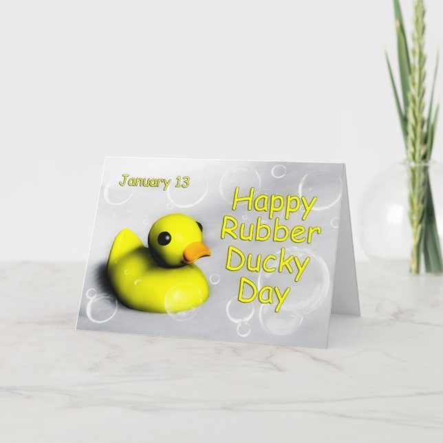 Cartão de Dia Ducky da Borracha ~ 13 de janeiro (Frente)