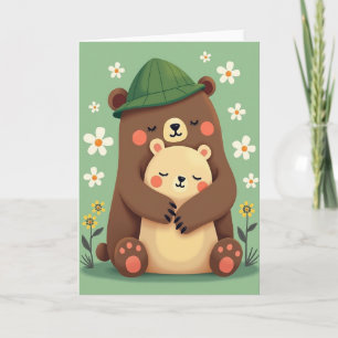 Cartão de Dia Feliz com Abraços de Urso
