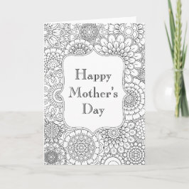 Cartão de Dia Feliz das Mães (Coloração de Adultos