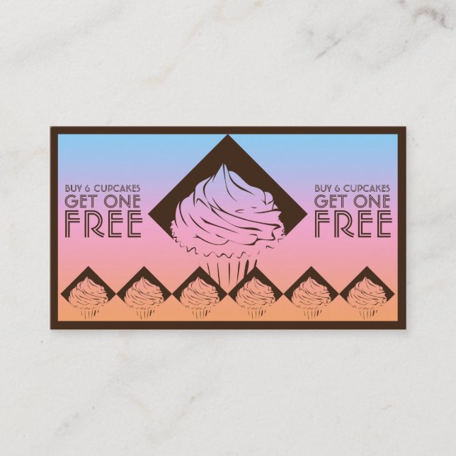 cartão de diamante de cupcake sherbert (Frente)