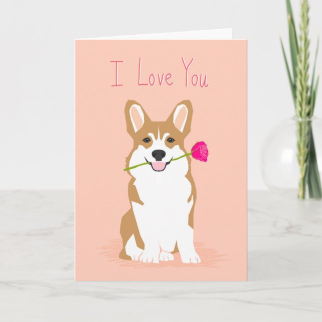Cartão de Dias de os namorados Corgi Love (Frente)
