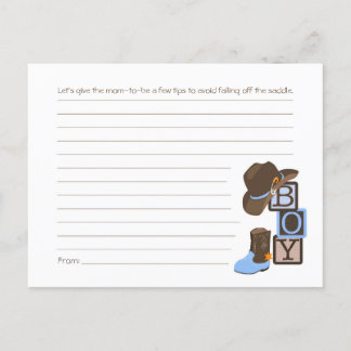 Cartão de Dicas da Mãe do Cowboy Ocidental