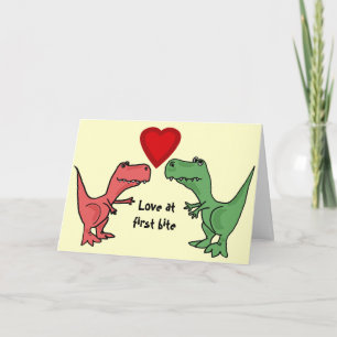 Cartão de Dinossauro AT- Amor à Primeira Mordida