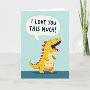 Cartão de Dinossauro 'Eu Te Amo Muito'
