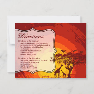 Cartão de Direção 4.25x5.5 African Safari Giraf