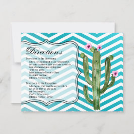 Cartão de Direção 4.25x5.5 Boho Cactos Cactus Succ