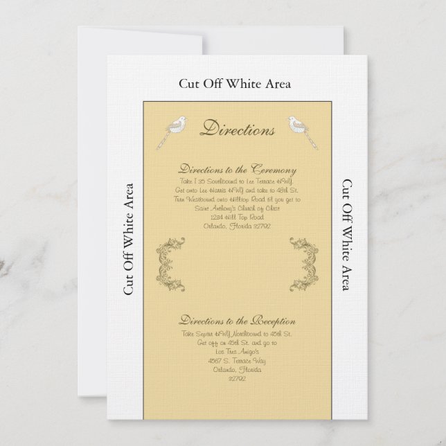 Cartão de Direção de Casamento Brown/Tan (Frente)