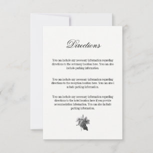 Cartão de Direção de Casamento Toile & Calliografi