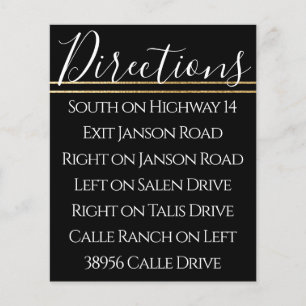 Cartão de Direção Dourado Elegante Bat Mitzvah 