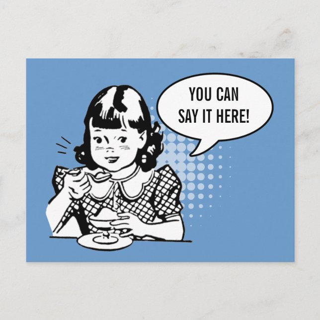 Cartão de Diversão para Sorvete de Retrô Branco Az (Frente)