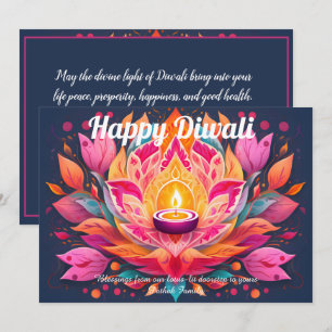 Cartão de Diwali Pétalas Customizáveis Aglow