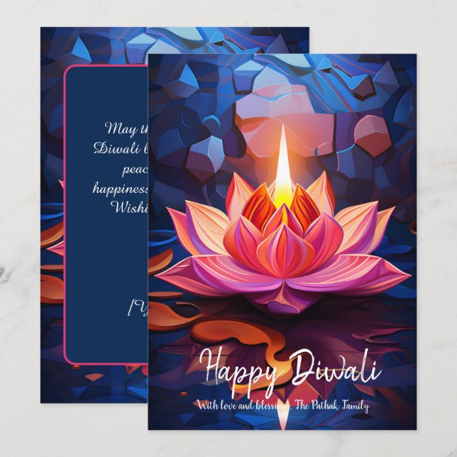 Cartão de Diwali Spark of Grace (Frente/Verso)