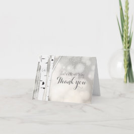 Cartão de Dobragem de Agradecimento Rustic Bétula 