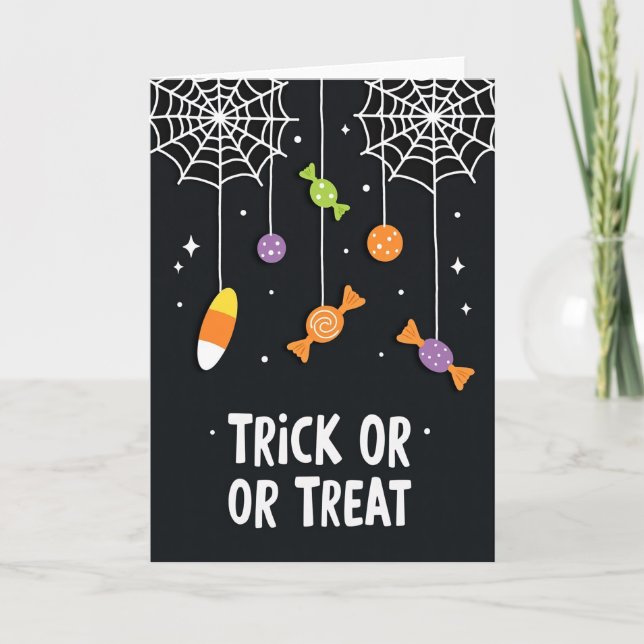 Cartão de Doces de Truque ou Tratamento (Frente)