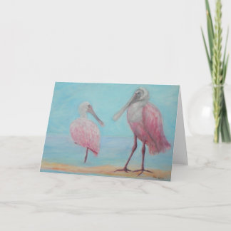 Cartão de DOIS SPOONBILLS