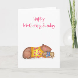 Cartão de Domingo de Boca-branca e bebê Mothering