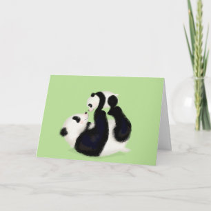 Cartão de Domingo Panda e Cub Mothering
