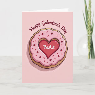 Cartão de Donut do Dia das Galentinas da Melhor Am