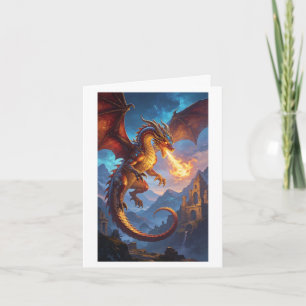 Cartão de dragão de fantasia em branco