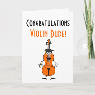 Cartão de Duo Violino de Graduação (Laranja)