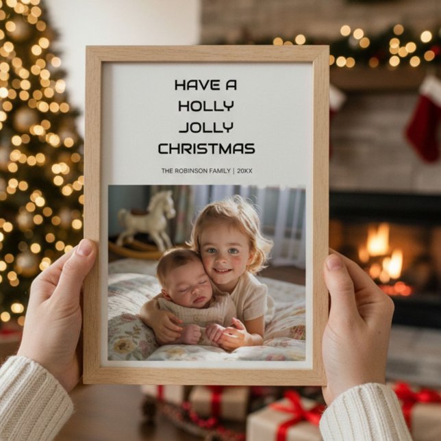 Cartão de edição familiar Holly Jolly Vibes Only (Criador carregado)