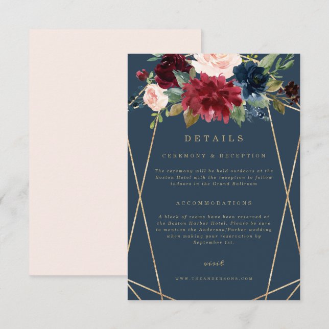 Cartão de Elegância Outonal Geométrica (Frente/Verso)