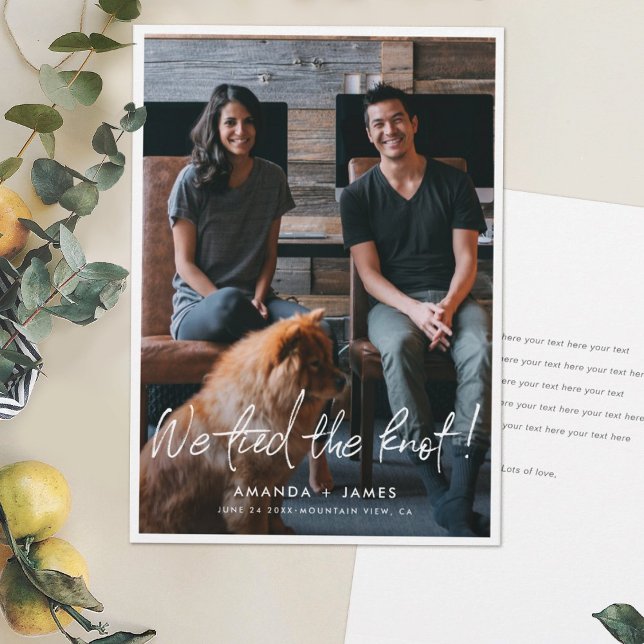 Cartão de Elopement Fotográfico com Script Moderno (Criador carregado)