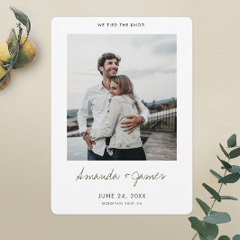 Cartão de Elopement Fotográfico de Script Verde Mo