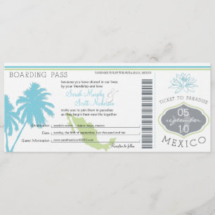 Cartão de Embarque de Casamento para o México
