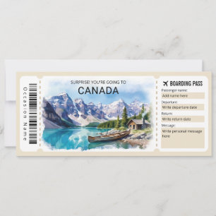 Cartão de Embarque de Viagem para o Canadá Editáve