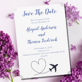 Cartão de Embarque Destino Avião Coração Casamento