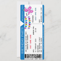 Cartão de Embarque Faça o Seu Aniversário Voar Alt