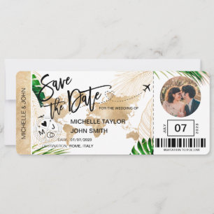 Cartão de Embarque Mapa Mundial Foto da Praia Salv